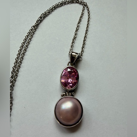 Sterling Silver & Pearl Pendant Necklace - Picture 10 of 15